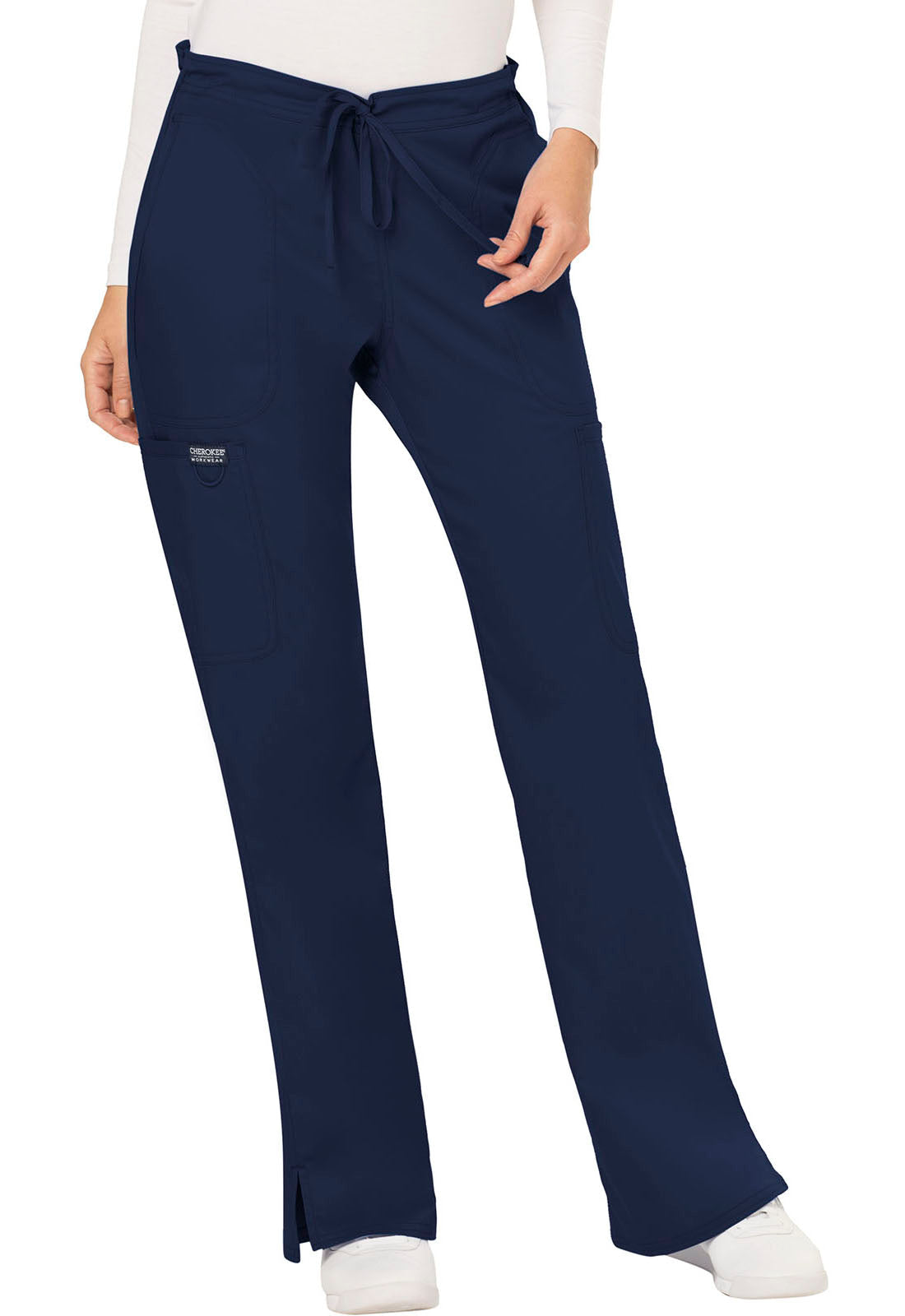Women's Mid Rise Moderate Flare Drawstring Pant - Navy